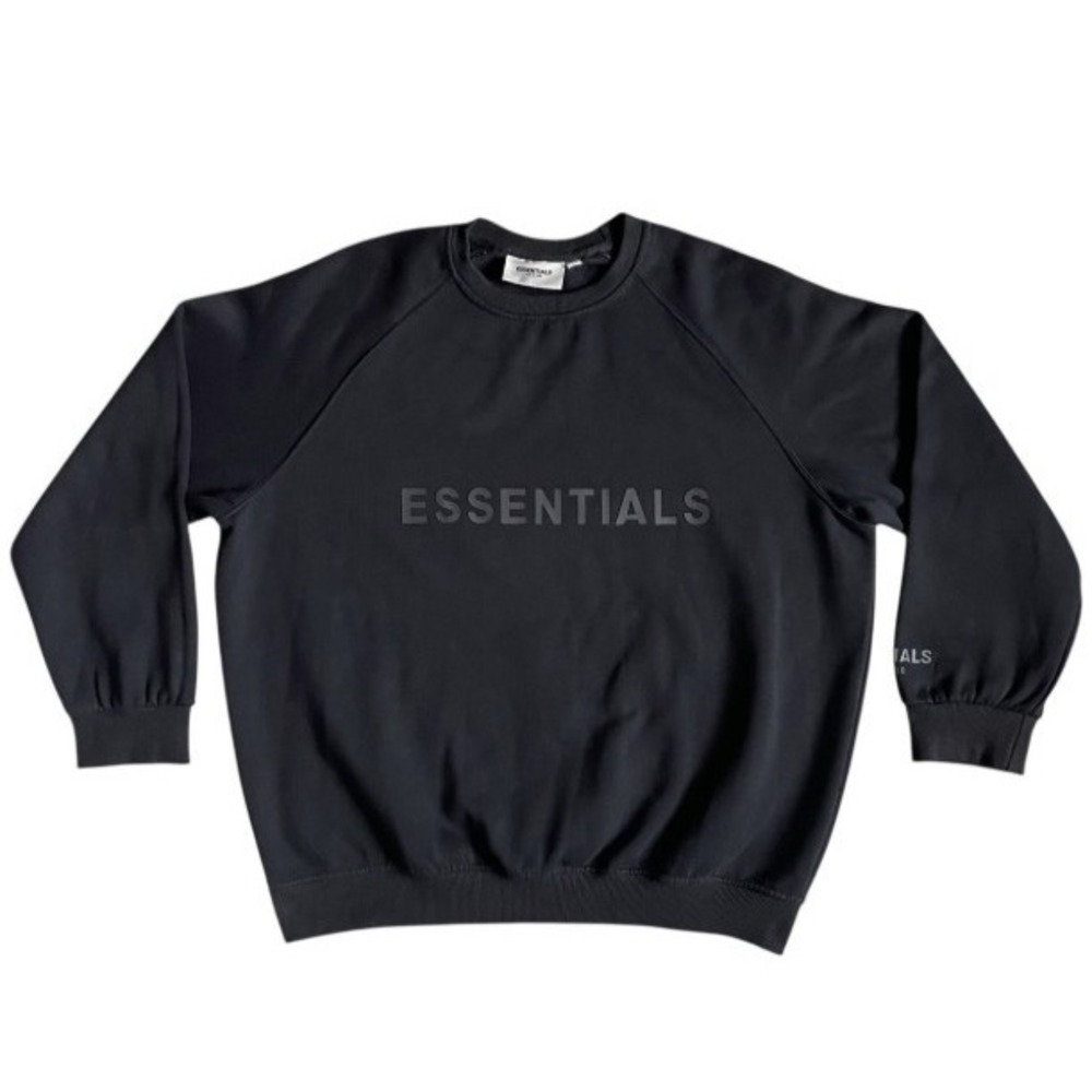 Fear of God Essentials Sweatshirt Mens Small Black Oversized Pullover Streetwear